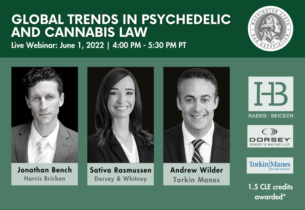 Webinar June 1: Global Trends in Psychedelic and Cannabis Law