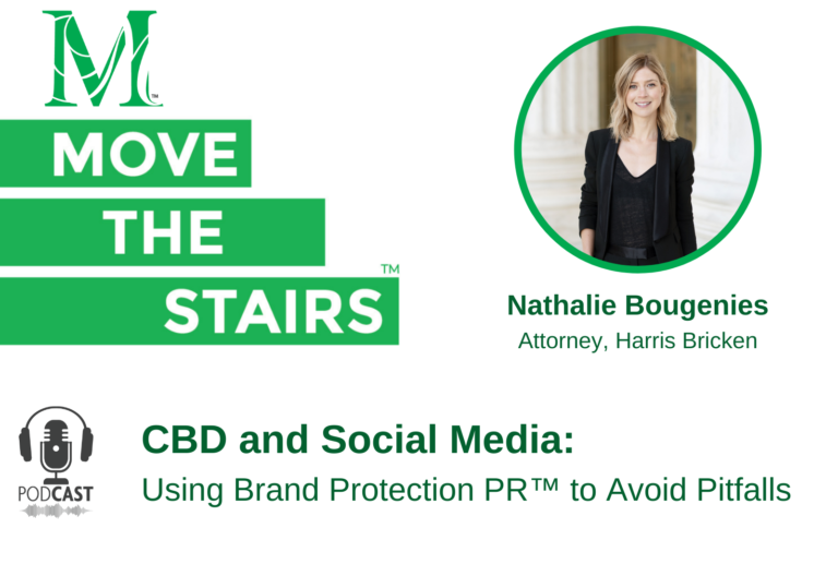 El CBD y las redes sociales: Usando la Protección de Marca PR™ para Evitar Trampas: Nathalie Bougenies en Move The Stairs Podcast