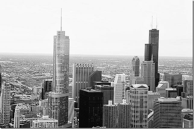 old vintage black and white picture of chicago