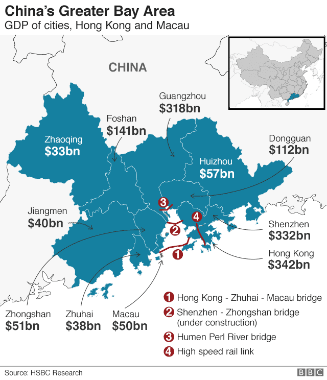 China Greater Bay area map/graphic