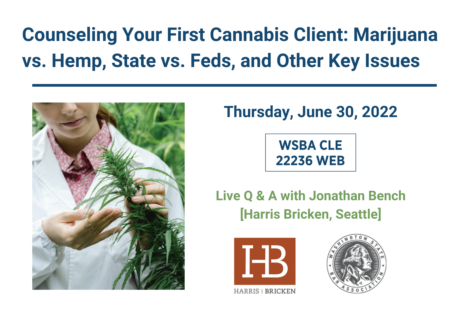 photo of WSBA Webinar: Counseling Your First Cannabis Client image