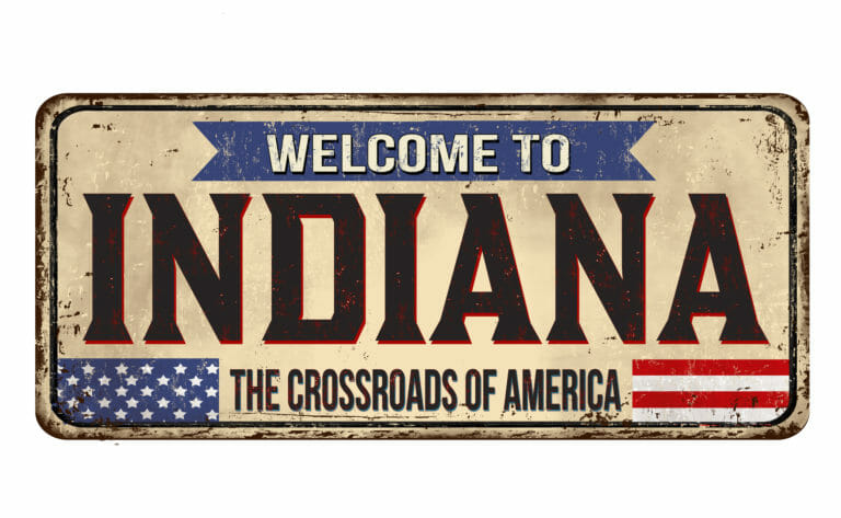 Willkommen in Indiana Nummernschild