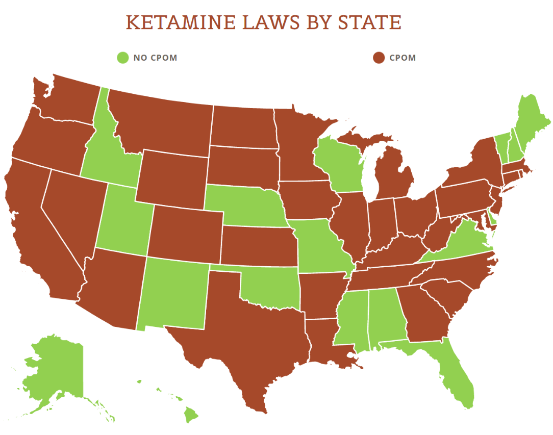legalidad de la ketamina por estados