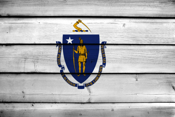 rustic Massachusetts flag