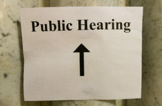 directions to public hearing sign