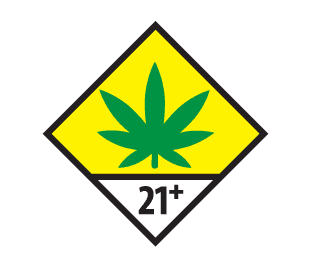 cannabis 21+ sign