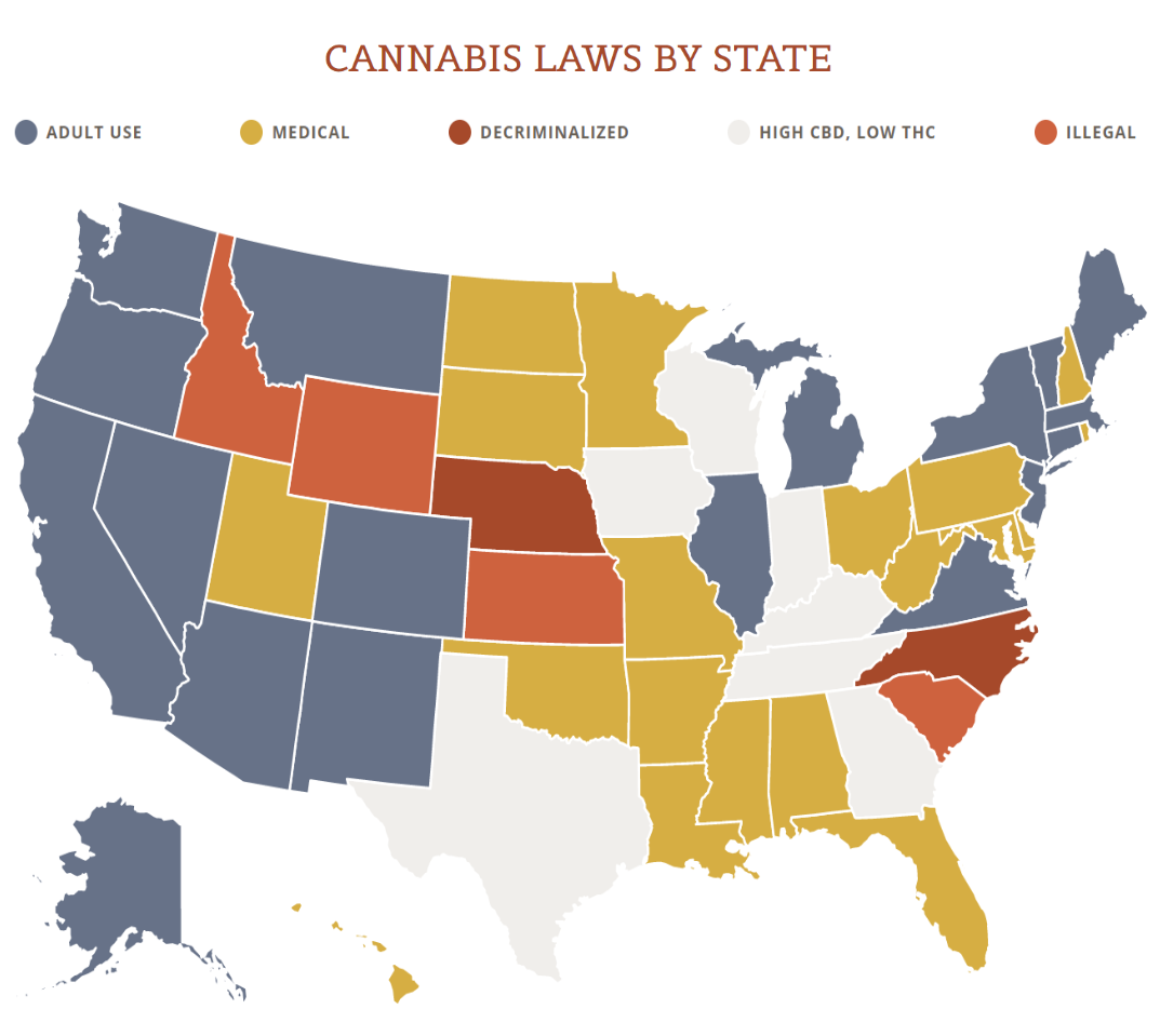 leyes sobre cannabis por estados