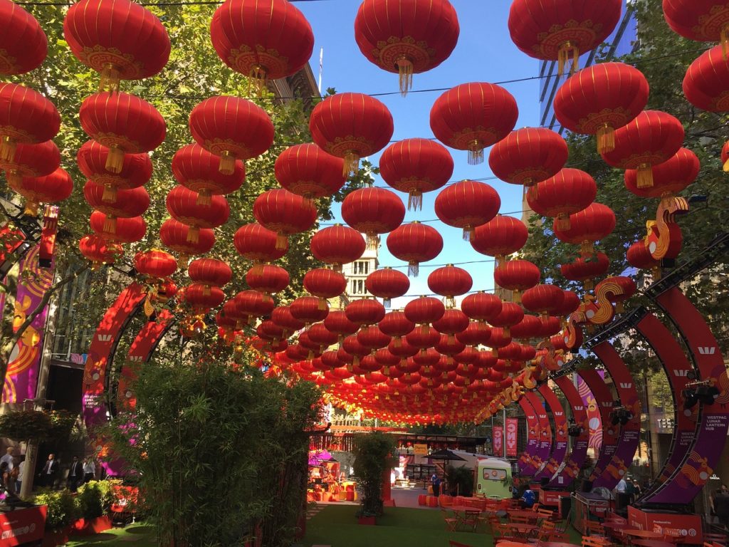 red lanterns for the chinese new year
