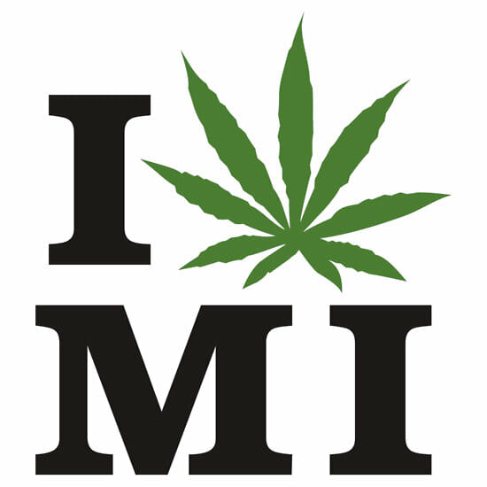 i love michigan with marijuana symbol