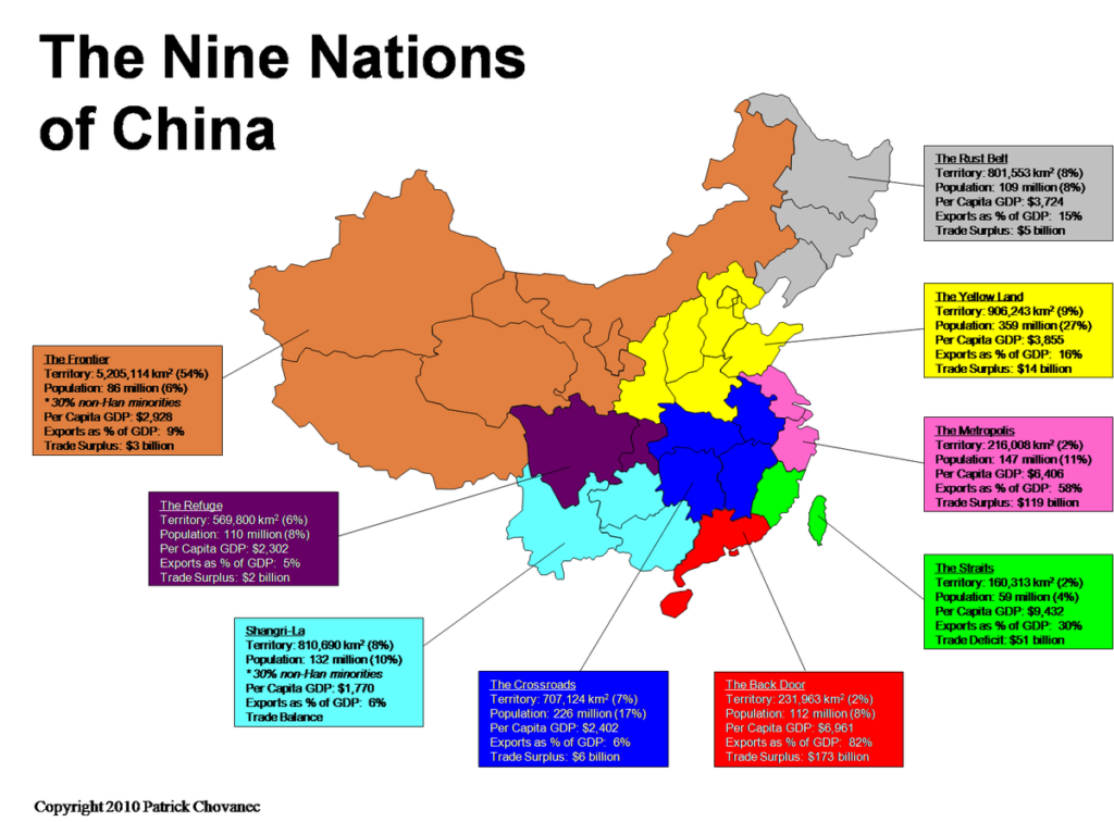 nine nations of China map